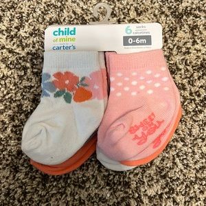 Carters Baby Girls Pink 0-6 Months Socks NWT